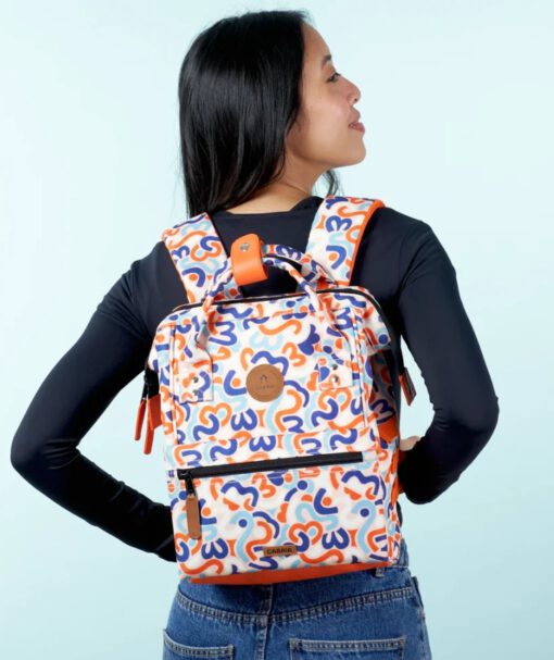 MOCHILA -BOLSO CABAIA HOI AN ref-CAB936TVZN TWO POCKETS MULTICO estampado