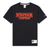 Camiseta CHAMPION STRANGER THINGS hombre manga corta ref-217791 cha kk001 NBK-negro y rojo