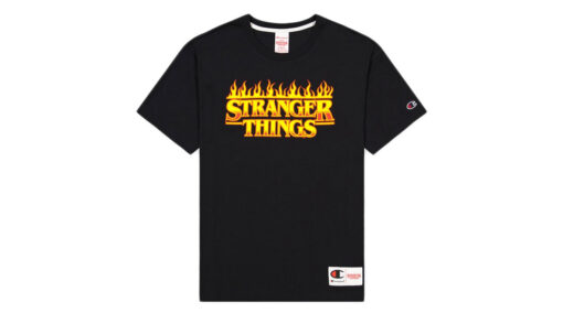 Camiseta CHAMPION STRANGER THINGS manga corta ref-217791 cha kk007 NBK-negro llamas