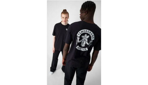 Camiseta CHAMPION STRANGER THINGS manga corta ref-217791 cha kk008 NBK-negro y blanco