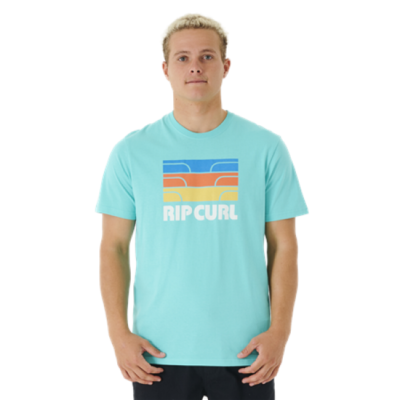 Camiseta Hombre RIP CURL manga corta SURF REVIVAL REF-03NMTE-PEACH agua -azul turquesa