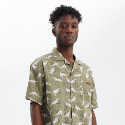 Camisa HYDROPONIC Manga corta Hombre HERON SH REF-24049 -01 green heron verde estampada
