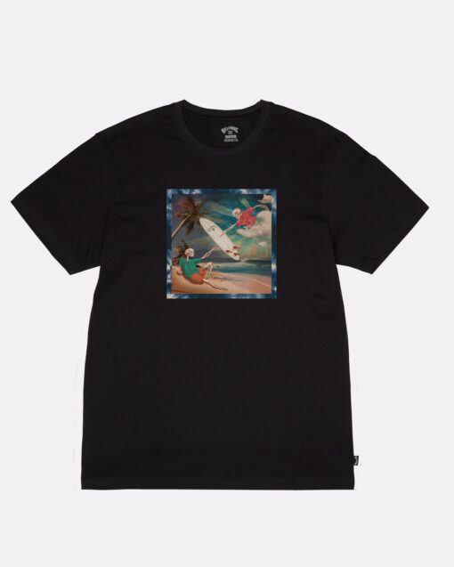 Camiseta BILLABONG para hombre manga corta BASH SS ref-S1SS75BIP0 negro con dibujo frontal