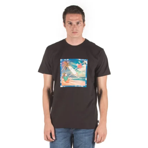 Camiseta BILLABONG para hombre manga corta BASH SS ref-S1SS75BIP0 negro con dibujo frontal