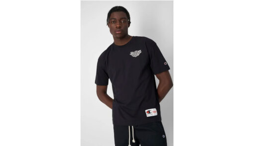 Camiseta CHAMPION STRANGER THINGS manga corta ref-217791 cha kk008 NBK-negro y blanco