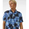 Camisa RIP CURL de Manga corta BARREL KILLA Ref. 030MSH Blue yonder- estampada de flores