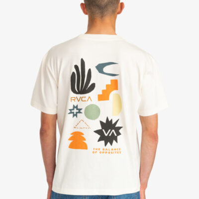 Camiseta RVCA manga corta para hombre PAPER CUTS SS TEE Ref. evjzt00172 Blanco roto