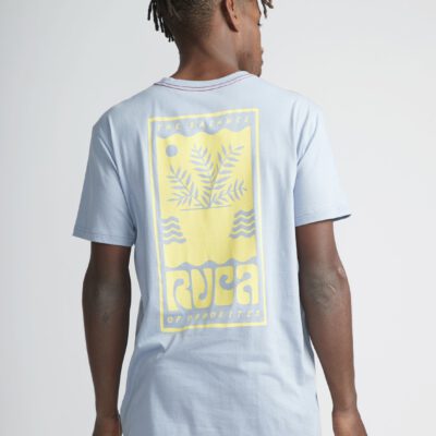Camiseta RVCA manga corta para hombre N1 SSSD RVP9 HOUSE PLANT dusti blue-azul claro
