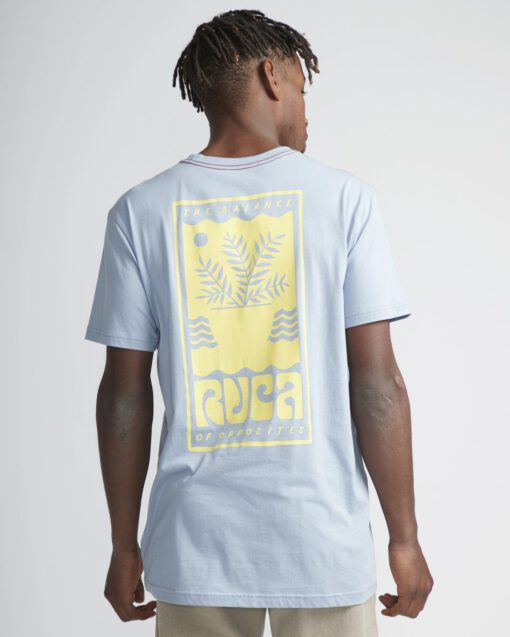 Camiseta RVCA manga corta para hombre N1 SSSD RVP9 HOUSE PLANT dusti blue-azul claro