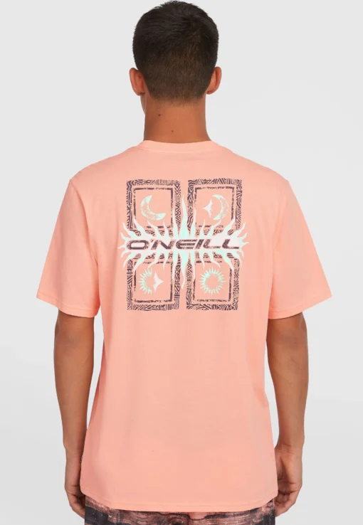 Camiseta O´NEILL manga corta RETRO GRAPHIC Ref-2850083 coral pop -rosa salmón