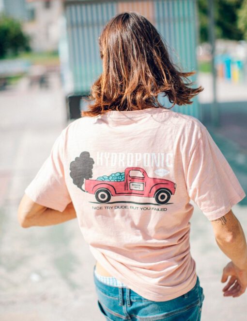 Camiseta HYDROPONIC hombre divertida manga corta NICE TRY SS 21011-Rose cloud -rosa salmón