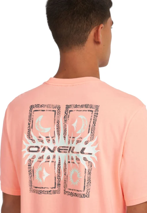 Camiseta O´NEILL manga corta RETRO GRAPHIC Ref-2850083 coral pop -rosa salmón