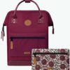 MOCHILA -BOLSO CABAIA medium NICE ref-CAB297AJWZ -TWO POCKETS PURPLE-berenjena