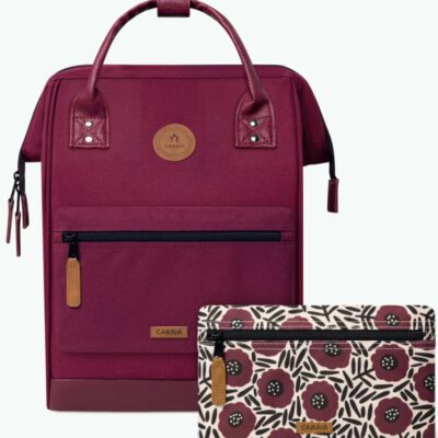 MOCHILA -BOLSO CABAIA medium NICE ref-CAB297AJWZ -TWO POCKETS PURPLE-berenjena
