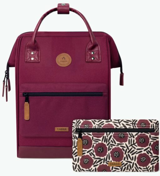 MOCHILA -BOLSO CABAIA medium NICE ref-CAB297AJWZ -TWO POCKETS PURPLE-berenjena