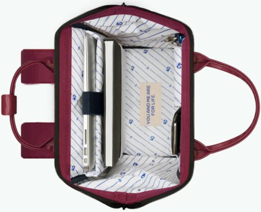 MOCHILA -BOLSO CABAIA medium NICE ref-CAB297AJWZ -TWO POCKETS PURPLE-berenjena