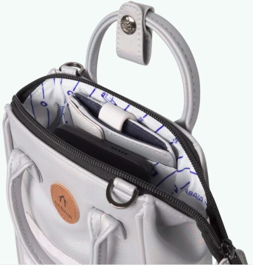 BOLSO CABAIA BANDOLERA NANO RENNES ref-CAB733TJAN -ONE POCKETS SILVER-Plata