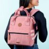 MOCHILA -BOLSO CABAIA GOLD COAST ref-CAB636NUUP TWO POCKETS PINK-pana rosa chicle