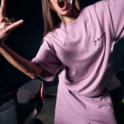 Camiseta GRIMEY manga corta unisex GA728-LIC SS25 SAVAGE DOMAIN OVERSIZED TET-lilac