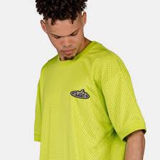Camiseta GRIMEY manga corta GMT671-S23Q2 CLOVEN TONGUES MESH TEE-fluor lime