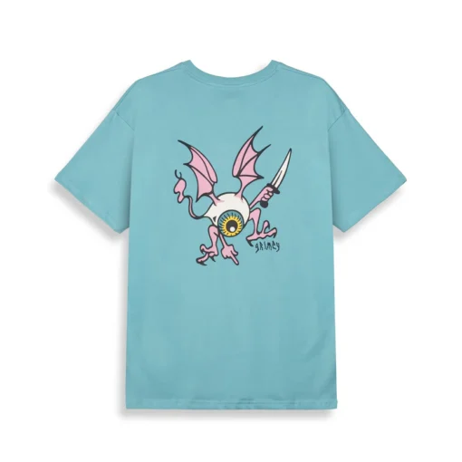 Camiseta GRIMEY manga corta unisex GA735-BLU SS25 PEACE WITHIN THE WATCHING EYEZ REGULAR TEE BLUE-azul