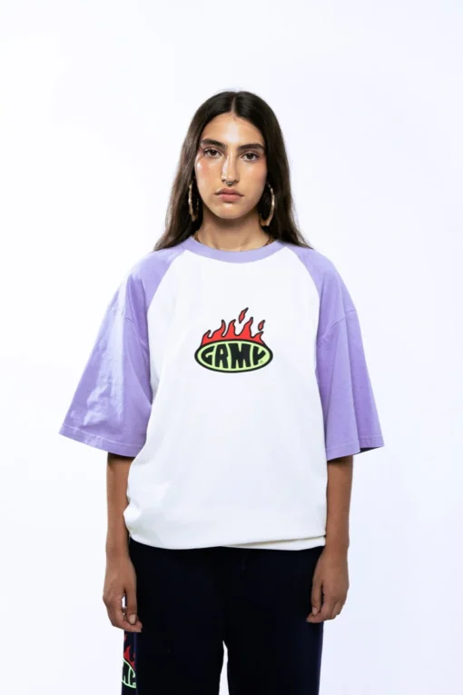 Camiseta GRIMEY manga corta unisex GA722-VLT-FW24 SCRATCHING MEMORIES OVERSIZED TEE VIOLET-Lila