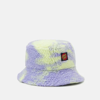 Gorro BOB SANTA CRUZ unisex CLASSIC DOT SHERPA BUCKET HAT REF-SCA WCA 0020 lila y amarillo