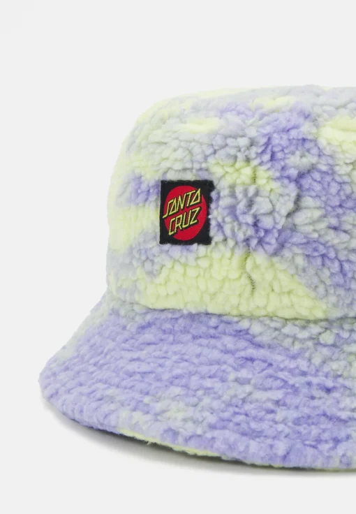 Gorro BOB SANTA CRUZ unisex CLASSIC DOT SHERPA BUCKET HAT REF-SCA WCA 0020 lila y amarillo